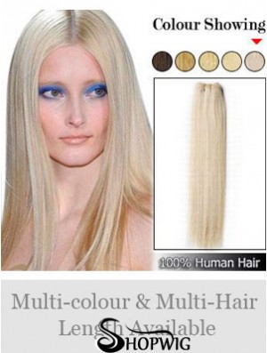 Straight Remy Human Hair Blonde Exquisite Weft Extensions