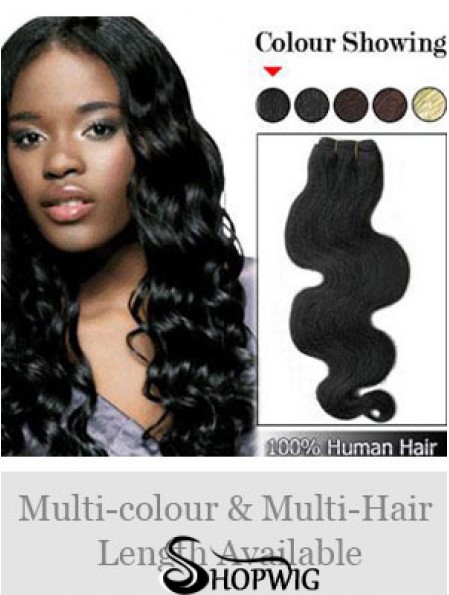 Wavy Remy Human Hair Black No-Fuss Weft Extensions