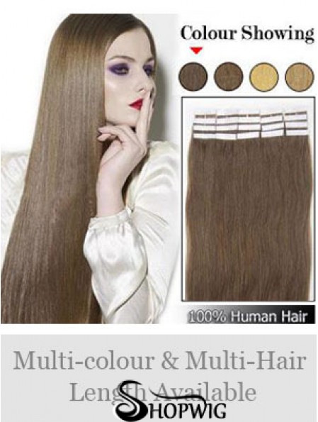 Brown Straight Exquisite Remy Human Hair Tape In Hair Extensions