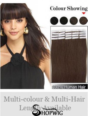 Brown Straight Great Remy Human Hair Tape In Hair Extensions