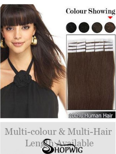 Brown Straight Great Remy Human Hair Tape In Hair Extensions