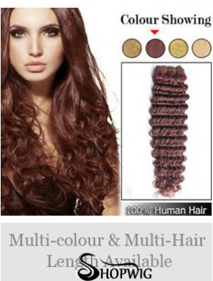 Wavy Remy Human Hair Auburn High Quality Weft Extensions