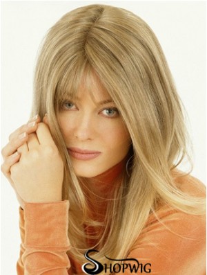 Wig Falls Long Length Straight Style Blonde Color