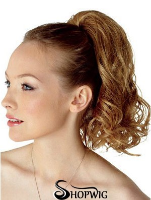 Top Brown Curly Synthetic Clip In Hairpieces