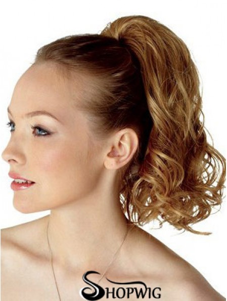 Top Brown Curly Synthetic Clip In Hairpieces